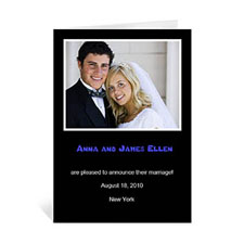 Classic Black Wedding Photo Cards, 5x7 Portrait Folded