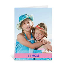 Personalized Mothers Day Greeting Cards, 5x7 Folded Baby Pink