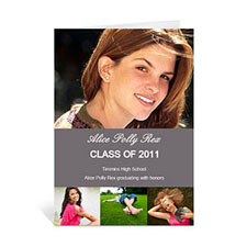 Four Collage Graduation Announcement, Honored Grey