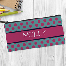 Turquoise Fuchsia Polka Dot