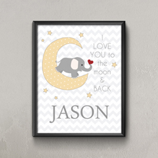 Moon Personalized Name Poster Print For Kids