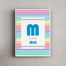 Colorful Chevron Personalized Poster Print, 18X24