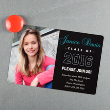 Personalized Graduation Announcement Magnet, Pink 4x6 Large