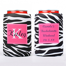 Zebra Skin Personalized Can Cooler