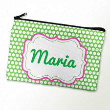 Lime Dots Personalized Cosmetic Bag