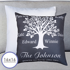 Black Family Tree Personalized Large Cushion 18
