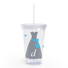 Grey Dress Personalized Wedding Acrylic Double Wall Tumbler