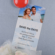 Create And Print Teal Luster Photo Save The Date Magnet 2x3.5 Card Size