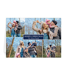 4 Photo Collage Love Piece Joy - Blue
