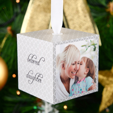 Grey Clover Personalized Wood Photo 2” Cube