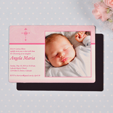 Personalized 4x6 Large Girl Christening Photo Fridge Magnets