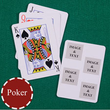 Four White Collage Square Custom Back Playing Cards