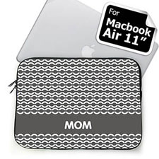 Custom Initials Grey Chain MacBook Air 11 Sleeve