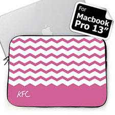 Custom Initials Lavender Chevron MacBook Pro 13 Sleeve (2015)
