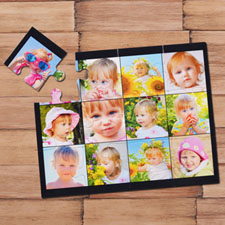 Instagram Twelve Collage Black Puzzle