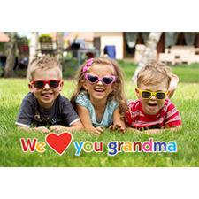 Mother’s Day Grandma Hearts 3D Photo Card