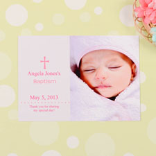 Memorable Moment – Pink Baptism Photo Invitation