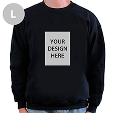 Custom Portrait Image Personalized Black Sweatshirt, L