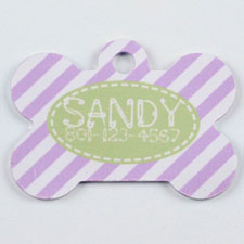 Purple and Lime Stripe Bone (Custom 1 Side)