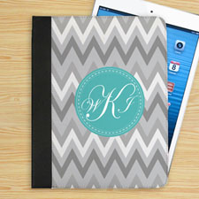 White Grey Zigzag Chevron Custom Monogram