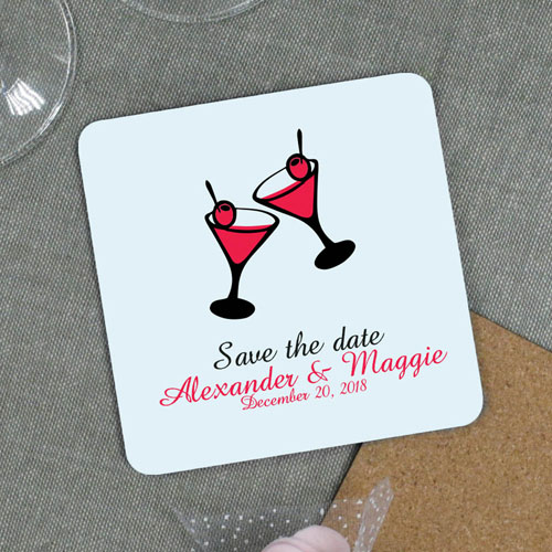 Martini Toasting Flutes Personalized Bridal Shower