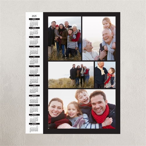 Black Portrait Five Collage 12X18 Poster Print Calendar