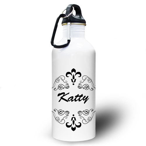 Personalized Photo Floral Pattern Water Bottle