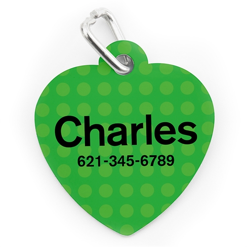 Green Polka Dot, Heart Shape