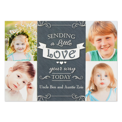 Sending a Little Love Invitation Card, 5x7 flat