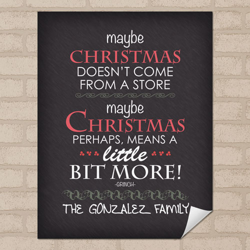 Personalized Christmas Poster Print, Small 8.5