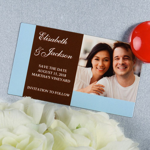 Create And Print Blue Branded Personalized Photo Magnet 2x3.5 Card Size