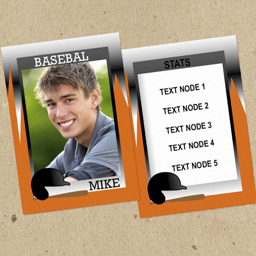 Baseball Sport Personalized Photo Trading Cards  Set Of 12