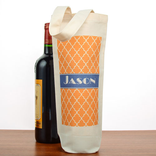 Moroccan Personalized Cotton Wine Tote