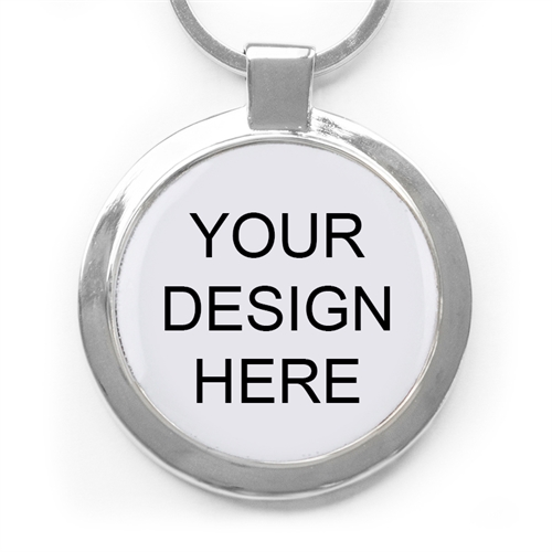Custom Full Color Imprint Round Metal Keychain (Large)