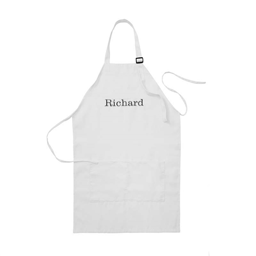 20 x 30 Personalized Embroidered Name Apron, White