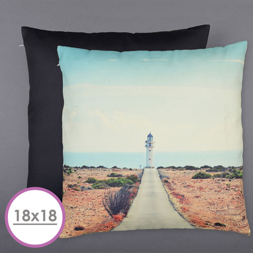 18 X 18 All Over Print Pillow (Black Back)  Cushion (No Insert) 