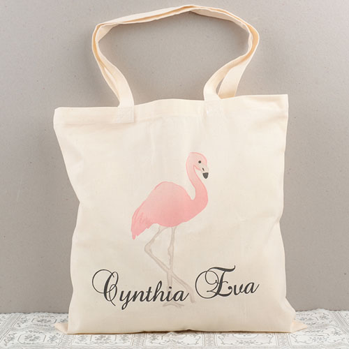 Flamingo Personalized Cotton Tote