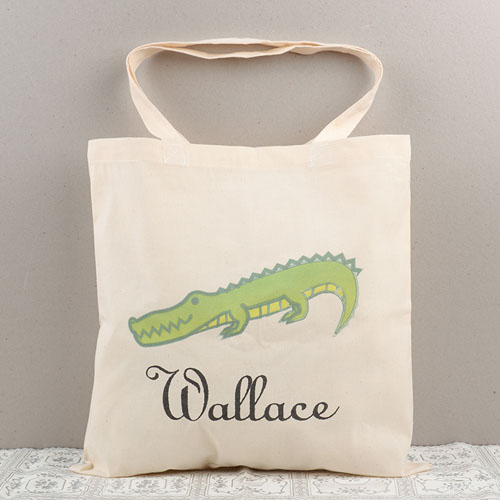 Crocodile Personalized Cotton Tote