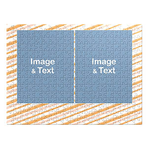 Two Collage Photo Jigsaw, Abstract Watercolor