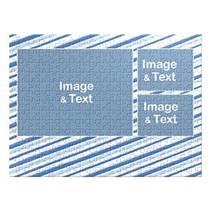 Three Collage Photo Puzzle, Watercolor Stripes