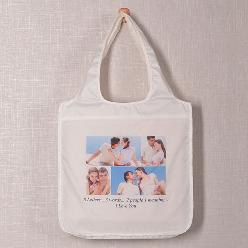 4 Collage Reusable Shopping Bag, Flourish