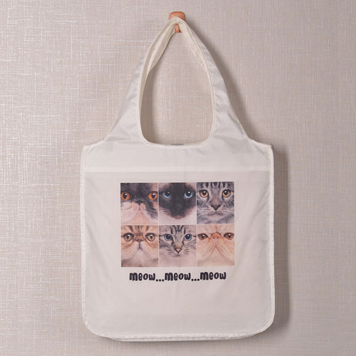 6 Collage Reusable Shopping Bag, Modern
