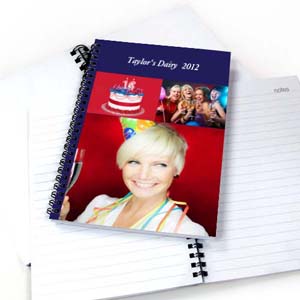 Blue Three Collage One Title Notebook