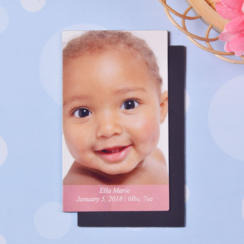 Baby Girl Personalized Photo 2x3.5 Card Size Magnet