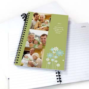 Three Collage Modern Floral Photo Notebook