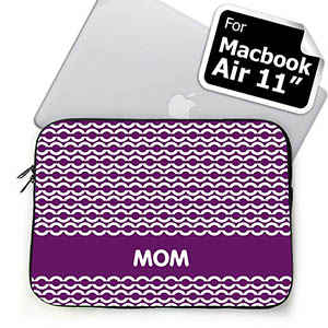 Custom Initials Purple Chain MacBook Air 11 Sleeve