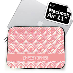 Custom Name Pink Diamonds MacBook Air 11 Sleeve