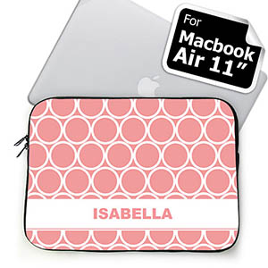 Custom Name Pink Hoopla MacBook Air 11 Sleeve