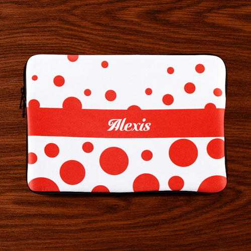 Custom Initials Red Retro Circles MacBook Air 13 Sleeve