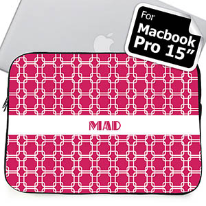 Custom Initials Hot Pink Links MacBook Pro 15 Sleeve (2015)